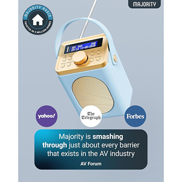 Majority Little Shelford - Mavi Taşınabilir DAB/FM Radyo Bluetooth Hoparlör