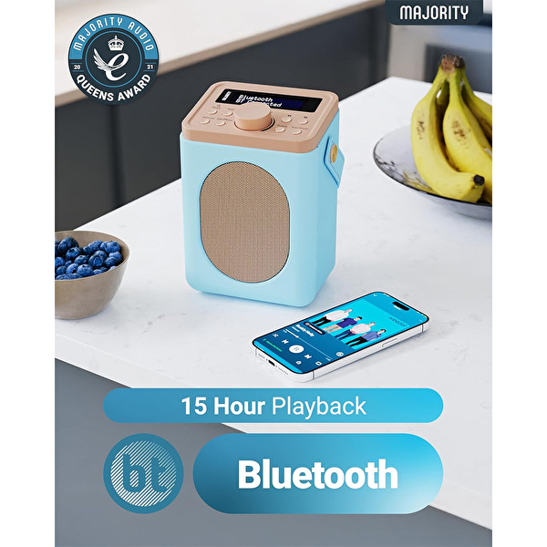 Majority Little Shelford - Mavi Taşınabilir DAB/FM Radyo Bluetooth Hoparlör
