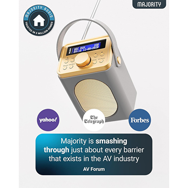 Majority Little Shelford - Gri Taşınabilir DAB/FM Radyo Bluetooth Hoparlör