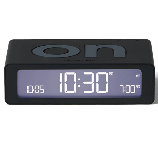 LEXON Flip Mini Şarj Edilebilir Alarm Saat Siyah