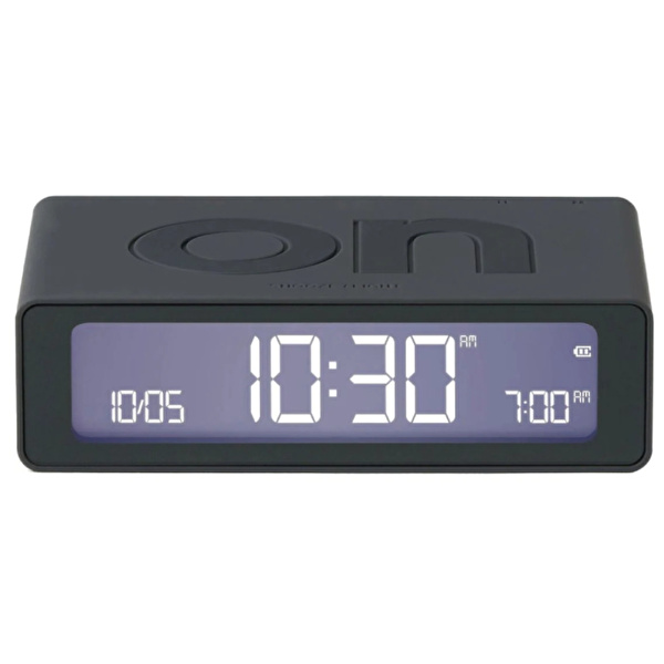 LEXON Flip Mini Şarj Edilebilir Alarm Saat Koyu Gri