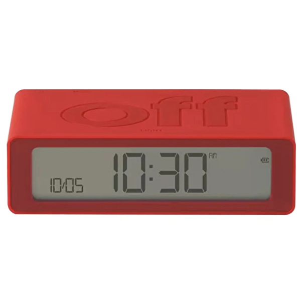 LEXON Flip Mini Şarj Edilebilir Alarm Saat Açık Kırmızı