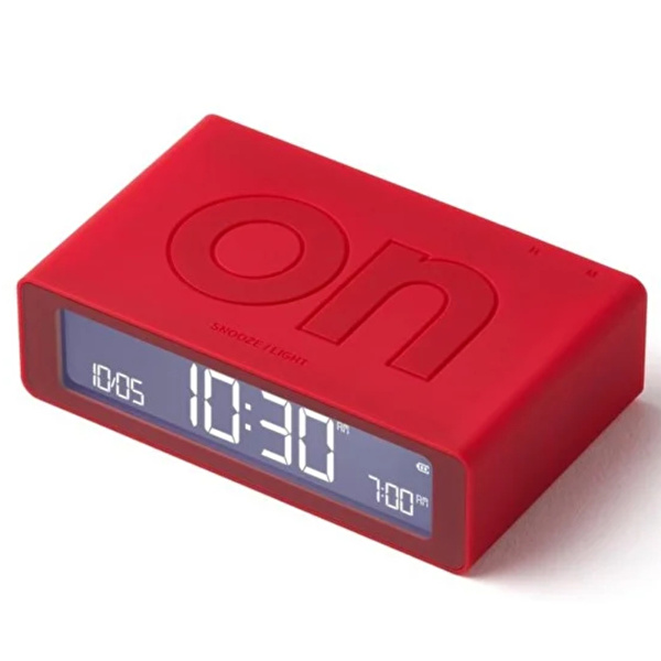 LEXON Flip Mini Şarj Edilebilir Alarm Saat Açık Kırmızı