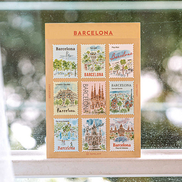 L'APRES-MIDI- Posta Pulu Sticker - Barcelona 1 (9'lu Paket)
