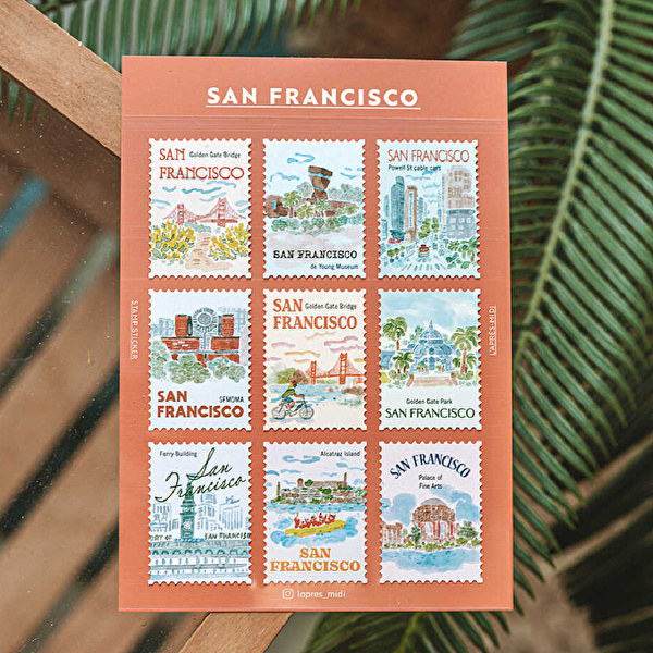 L'APRES-MIDI- Posta Pulu Sticker - San Francisco 1 (9'lu Paket)