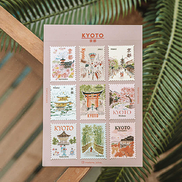 L'APRES-MIDI- Posta Pulu Sticker - Kyoto 1 (9'lu Paket)