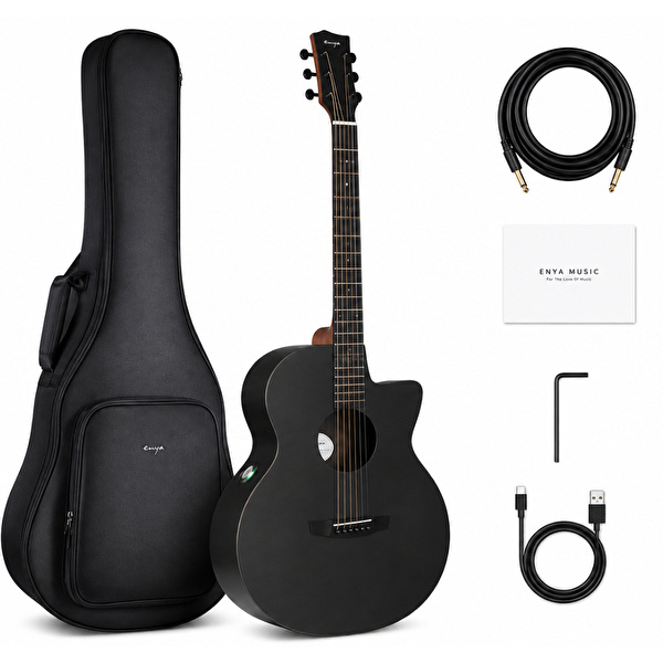 Enya EGA-X0/BK SP1 Elektro Akustik Gitar