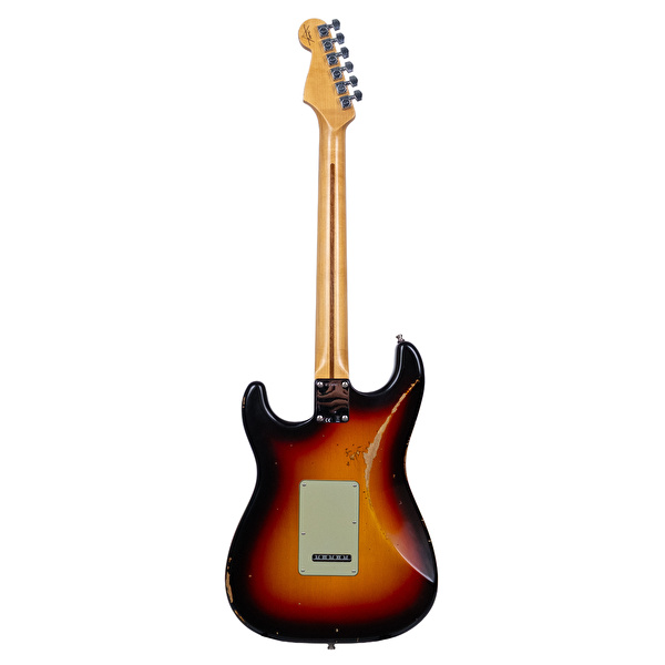 Fender Custom Shop Custom Deluxe Stratocaster HSS Relic 3 Renk Sunburst Elektro Gitar