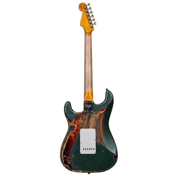 Fender Custom Shop 1961 Stratocaster Super Heavy Relic Aged Sherwood Green Over 3 Renk Sunburst Elektro Gitar