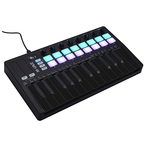 M-VAVE SMK-25 II 25 Tuşlu Kablosuz Şarjlı MIDI Klavye (Siyah)