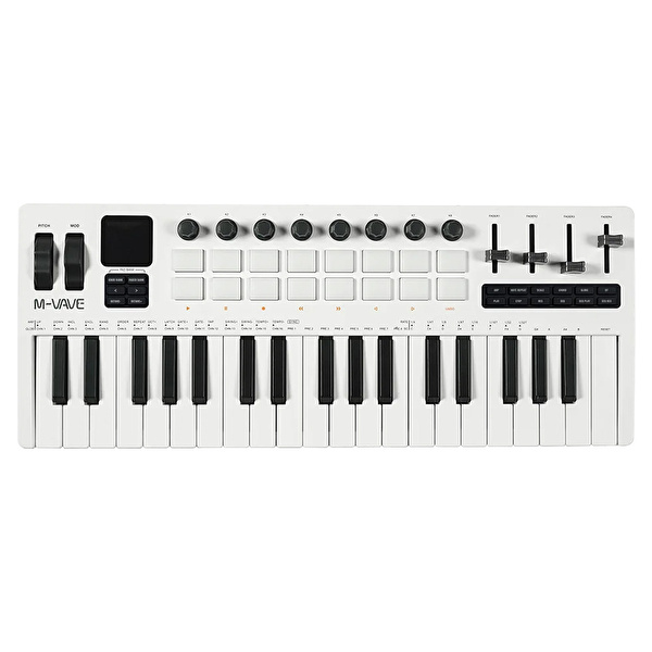 M-VAVE SMK-37 PRO 37 Tuşlu Kablosuz MIDI Klavye (Beyaz)