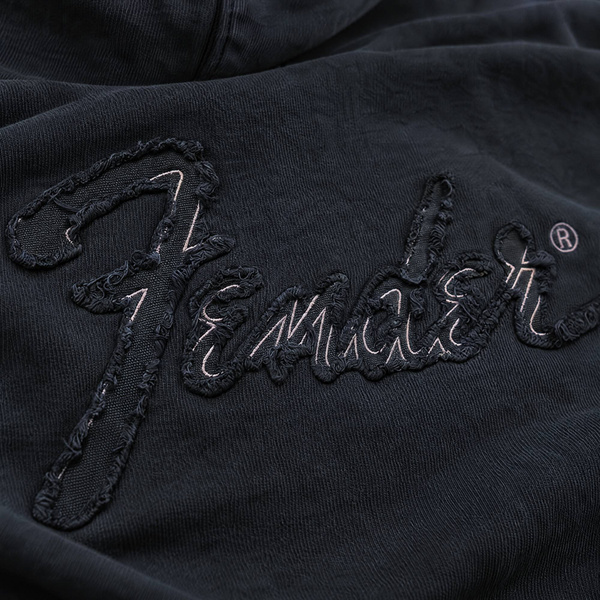 FENDER® Wash Raw Edge Antrasit Hoodie