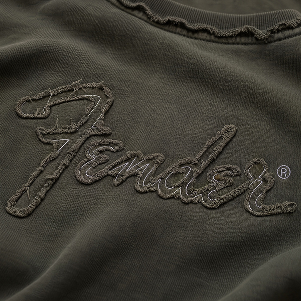 FENDER® Wash Raw Edge Mint Yeşili Sweetshirt