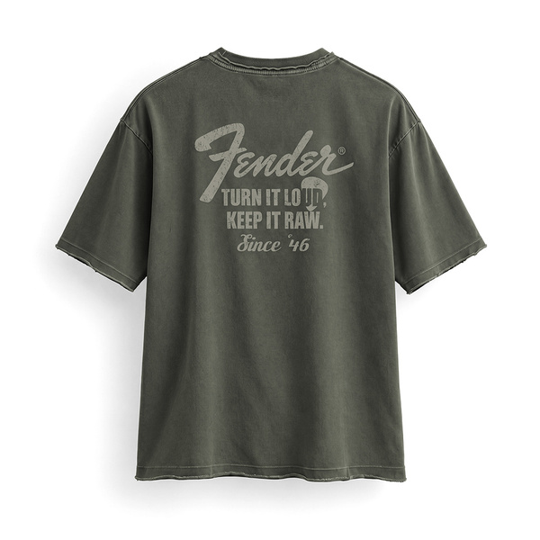 FENDER® Wash Raw Edge Grafik Mint Yeşili T-Shirt