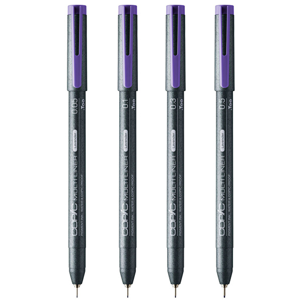 COPIC Multiliner Lavender Kalem Seti (0,05, 0,1, 0,3, 0,5)