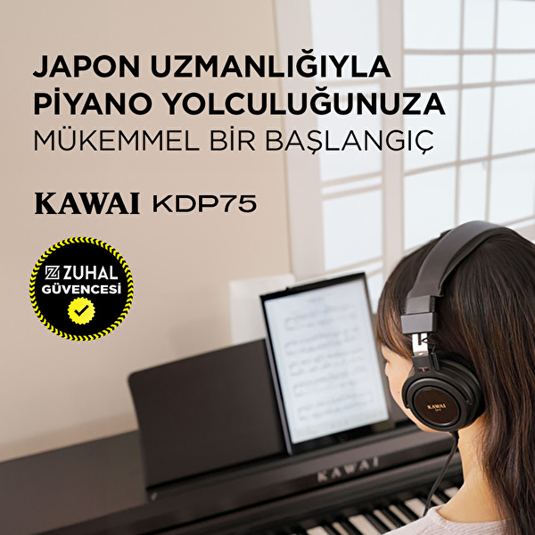 KAWAI KDP75B Siyah Dijital Piyano (Tabure & Kulaklık Hediyeli)