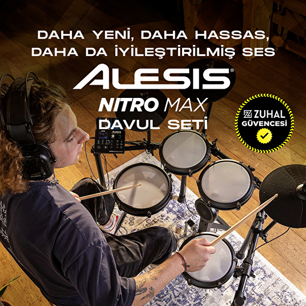 ALESIS Nitro MAX 8 Parça Elektronik Davul Seti - Bluetooth ve BFD Sesleri Dahil