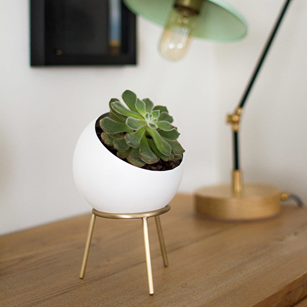 KITBOX Yerküre Saksı Mini - Beyaz