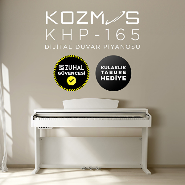 KOZMOS KHP-165WH Beyaz Dijital Piyano (Tabure & Kulaklık Hediyeli)