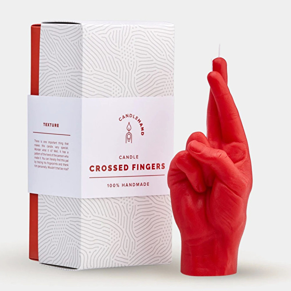 CANDLE HAND Crossed Fingers Mum Kırmızı