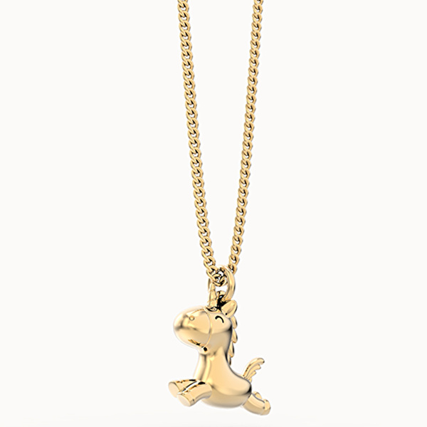 CHOCLI 18 Ayar Altın Kaplama Uçan Unicorn Kolye