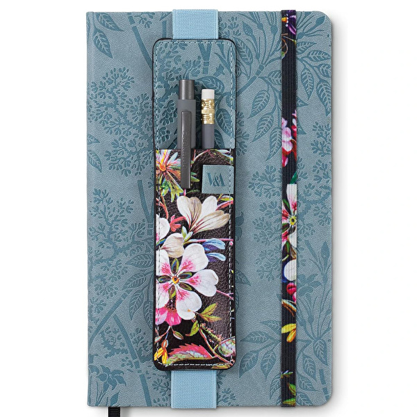 IF Bookaroo Defter Üstü Kalemlik - Siyah Çiçek Desenli