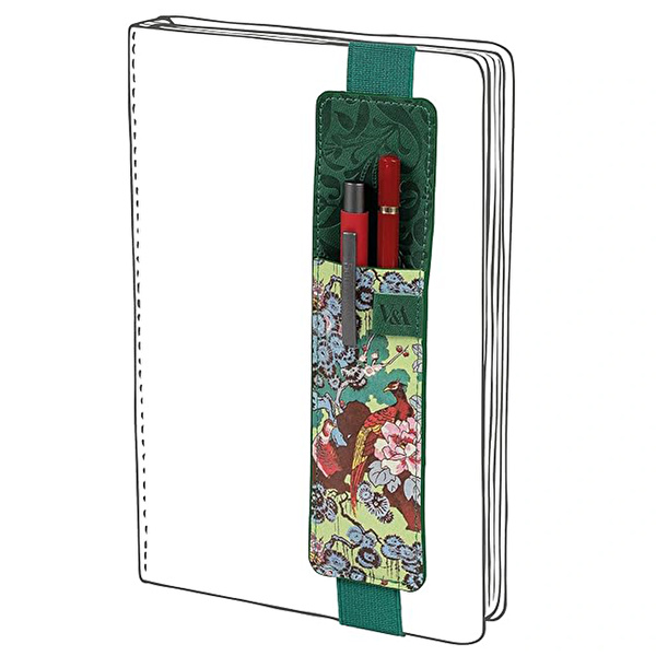 IF Bookaroo Defter Üstü Kalemlik - Yeşil Çiçek Desenli
