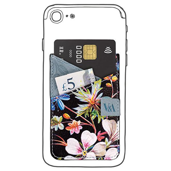 IF Bookaroo Telefon Üstü Cüzdan - Siyah Çiçek Desenli