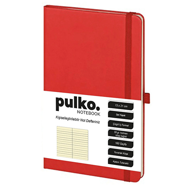 PULKO Notebook Not Defteri, 13x21 Kırmızı