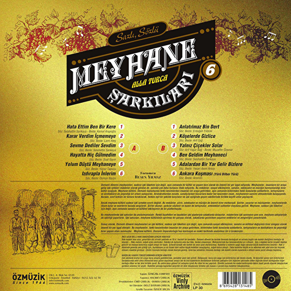 Meyhane Şarkıları - Vol.6