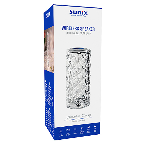 SUNIX Kumandalı RGB Kristal 1000 mAh Bluetooth Hoparlör