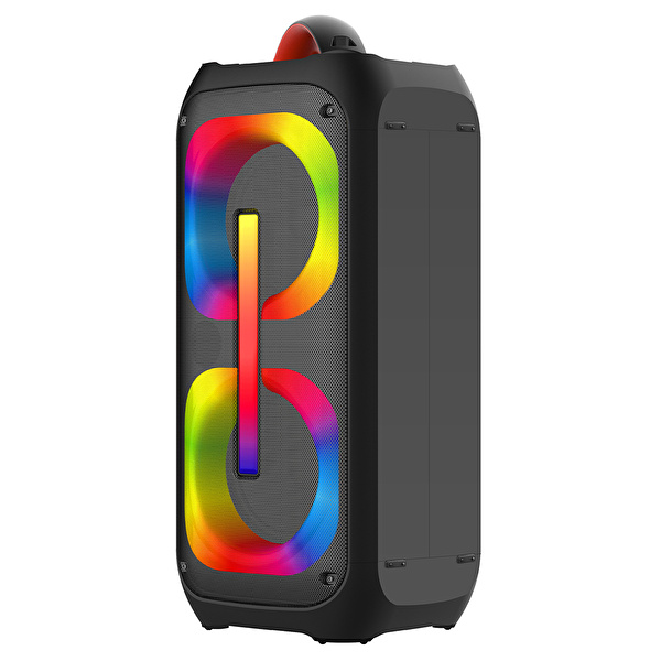 SUNIX 120W Çıkış Gücü 15W Wireless Şarj Ekolayzer TWS Mikrofon ve Gitar Girişli Ledli Bluetooth Hoparlör