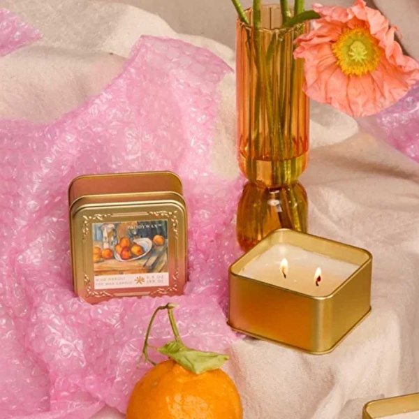 PADDYWAX Empresyonistler Metal Teneke Mum 99 gr 8x8 cm Degas Cezanne Still Life With Milk Jug - Fruit