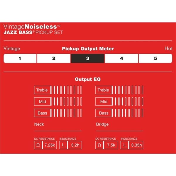 Fender Vintage Noiseless Jazz Bass Set of 2 Manyetik Seti