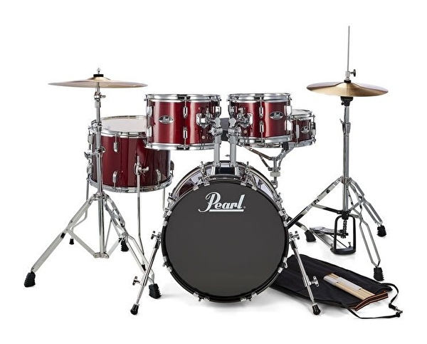 PEARL RS585C/C91 - Roadshow Red Wine 5 Parça (18B/10T/12T/14F/13S) Aksamlı & Zilli Akustik Davul Seti