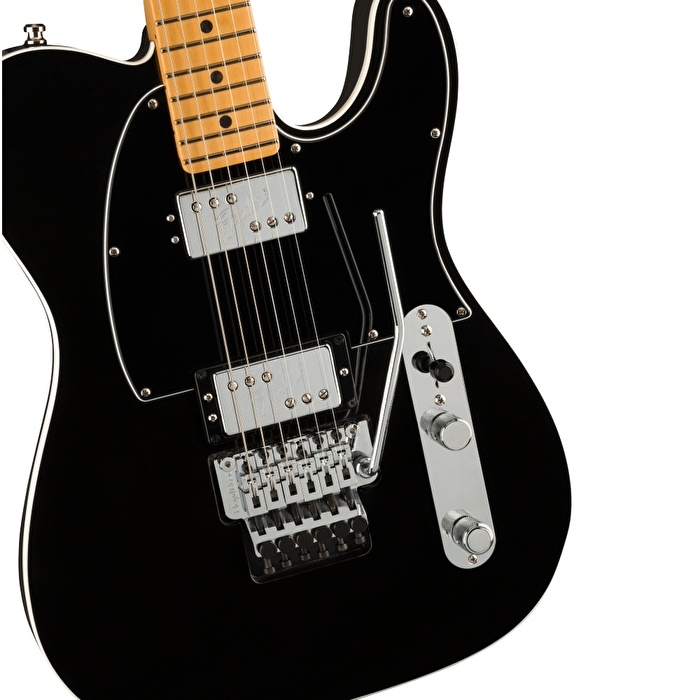 Fender American Ultra Luxe Telecaster Floyd Rose HH Akçaağaç Klavye Mystic Black Elektro Gitar