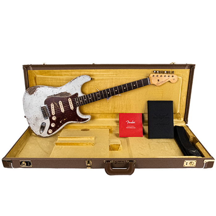 Fender Custom Shop Masterbuilt Greg Fessler 1962 Stratocaster Relic Olympic White Elektro Gitar