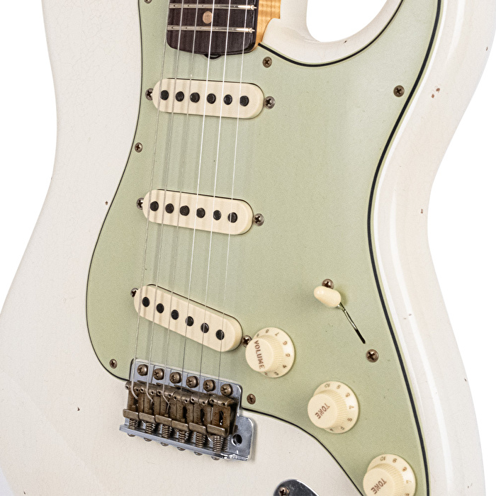Fender Custom Shop Limited Edition 1959 Special Stratocaster Journeyman Relic Aged Olympic White Elektro Gitar