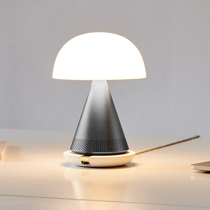 LEXON Mina Audio Led Lamba Metalik Gri