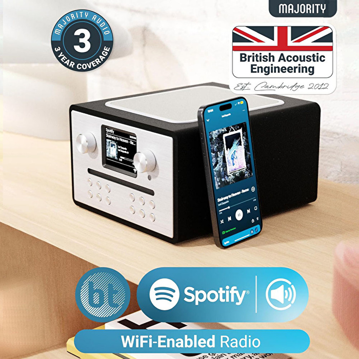 MAJORITY Homerton-2 Radyo Bluetooth Hoparlör Siyah (Wifi)