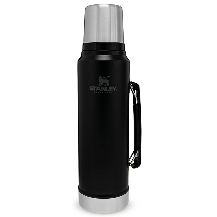 STANLEY 1L Classic Legendary Bottle Matte Black - Efsane Stanley Termos Siyah