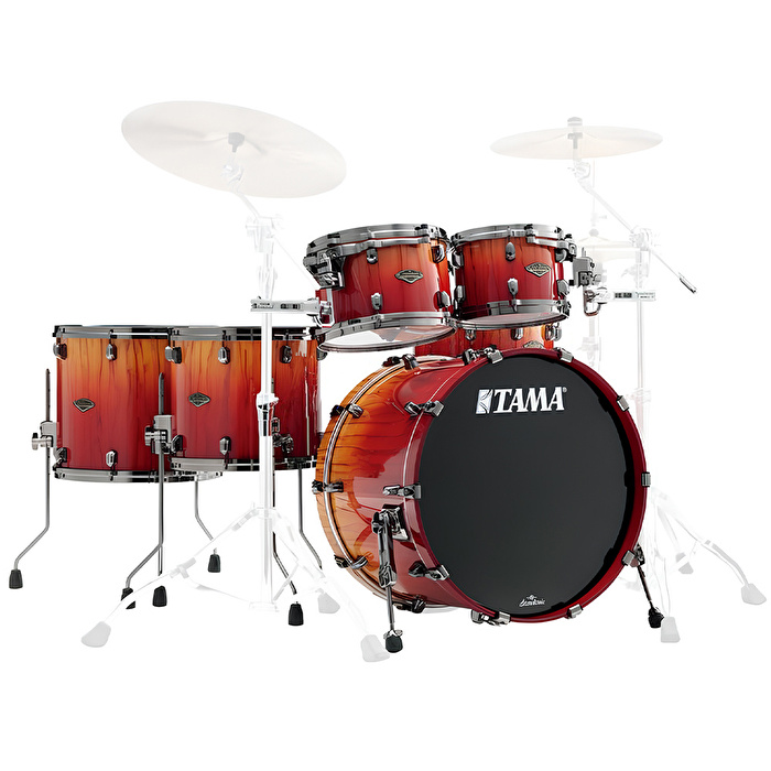 TAMA WBS62RZBBS-VBF Limited Starclassic Walnut/Birch Vermilion Bosse Fonce Fade 6 Parça (22B/10T/12T/14T/16F/14S) Akustik Davul Seti