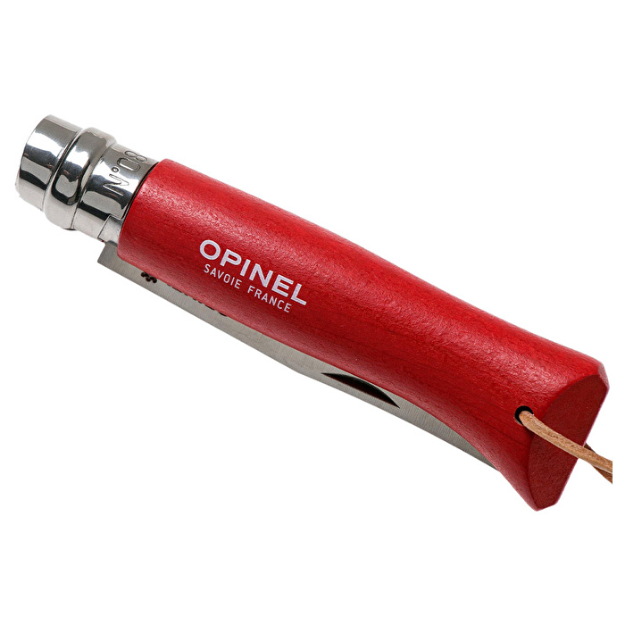 OPINEL Inox 8 No Deri Kılıflı Paslanmaz Çakı (Kırmızı)