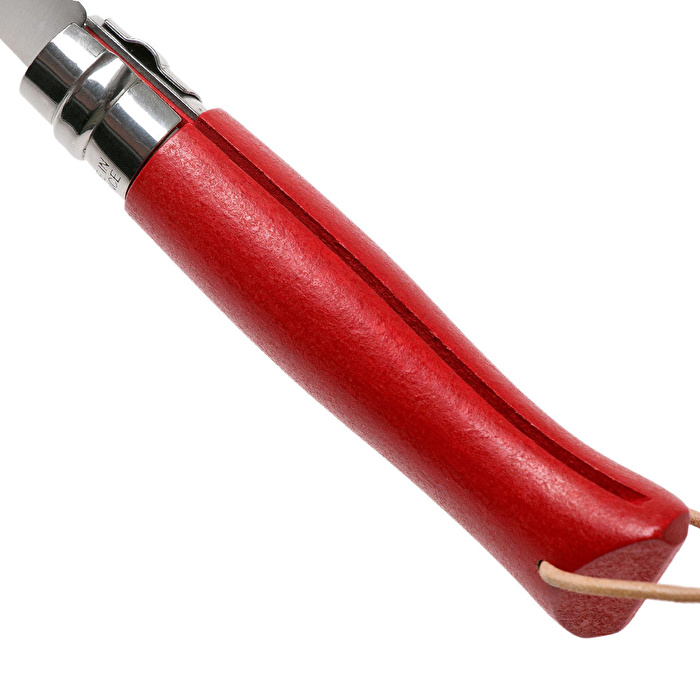 OPINEL Inox 8 No Deri Kılıflı Paslanmaz Çakı (Kırmızı)