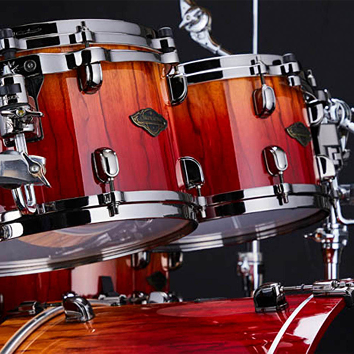 TAMA WBS52RZBBS-VBF Starclassic Walnut/Birch Vermilion Bosse Fonce Fade 5 Parça (22B/10T/12T/14F/16F) Akustik Davul Seti