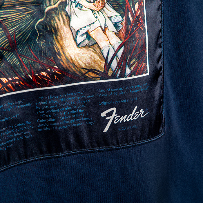 FENDER® Alice in Wonderland Loose Lacivert T-Shirt