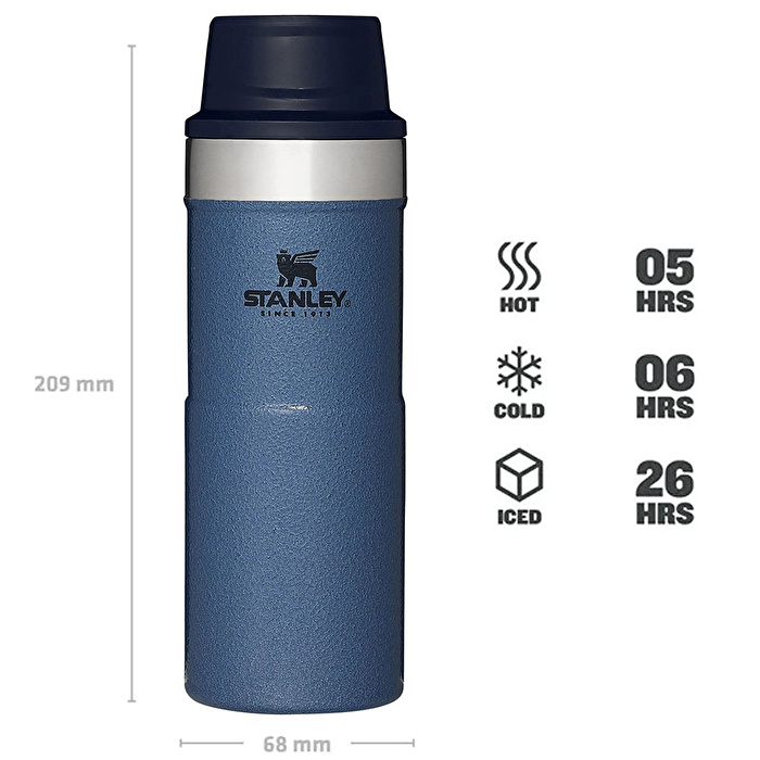 STANLEY 0.35L İnce Gövde Classic Trigger-Action Travel Mug - Mavi Matara