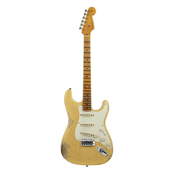 FENDER Custom Shop 1957 Stratocaster Heavy Relic Akçaağaç Klavye Nocaster Blonde Elektro Gitar