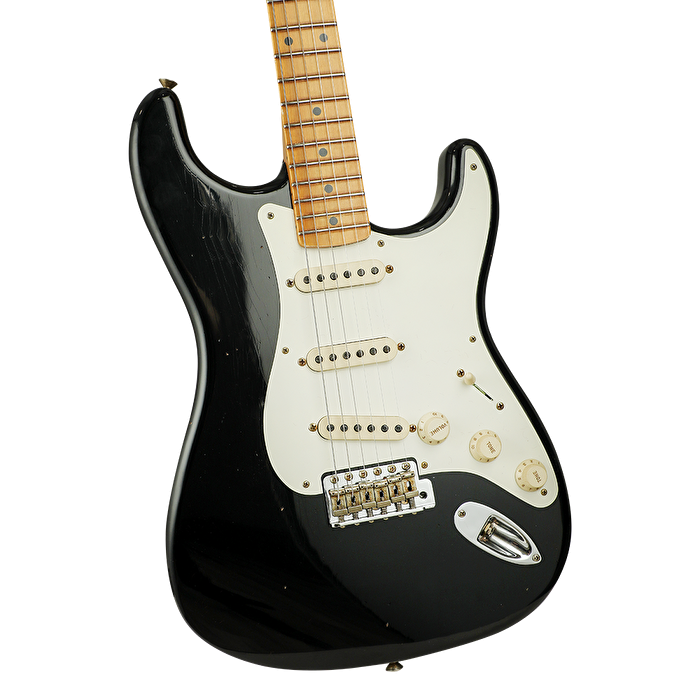 FENDER Custom Shop 1957 Stratocaster Journeyman Relic Akçaağaç Klavye Black Elektro Gitar