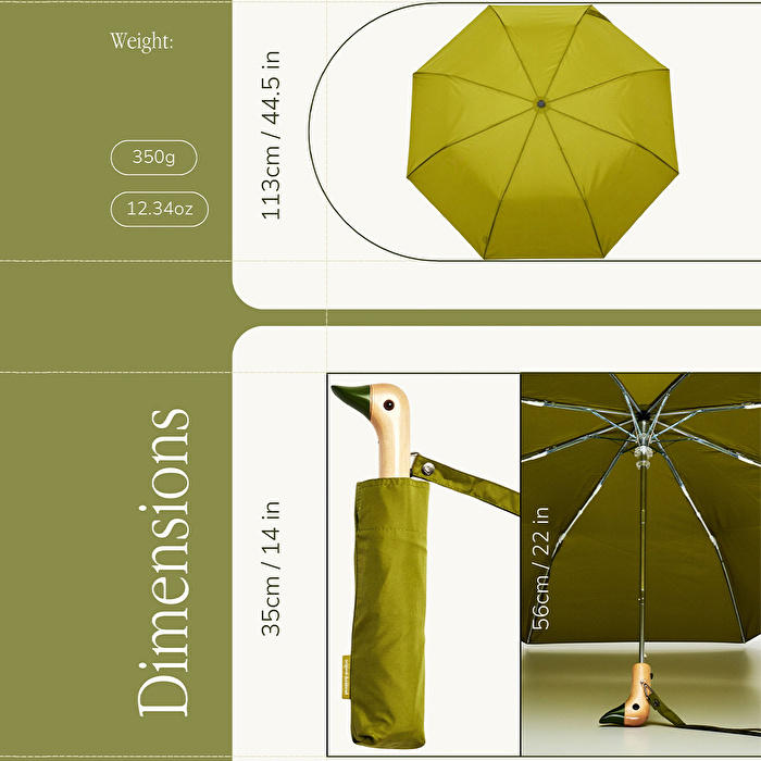 ORIGINAL DUCKHEAD Duck Kompakt Şemsiye - Olive